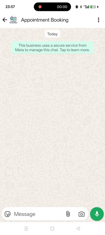 WhatsApp Booking Demo